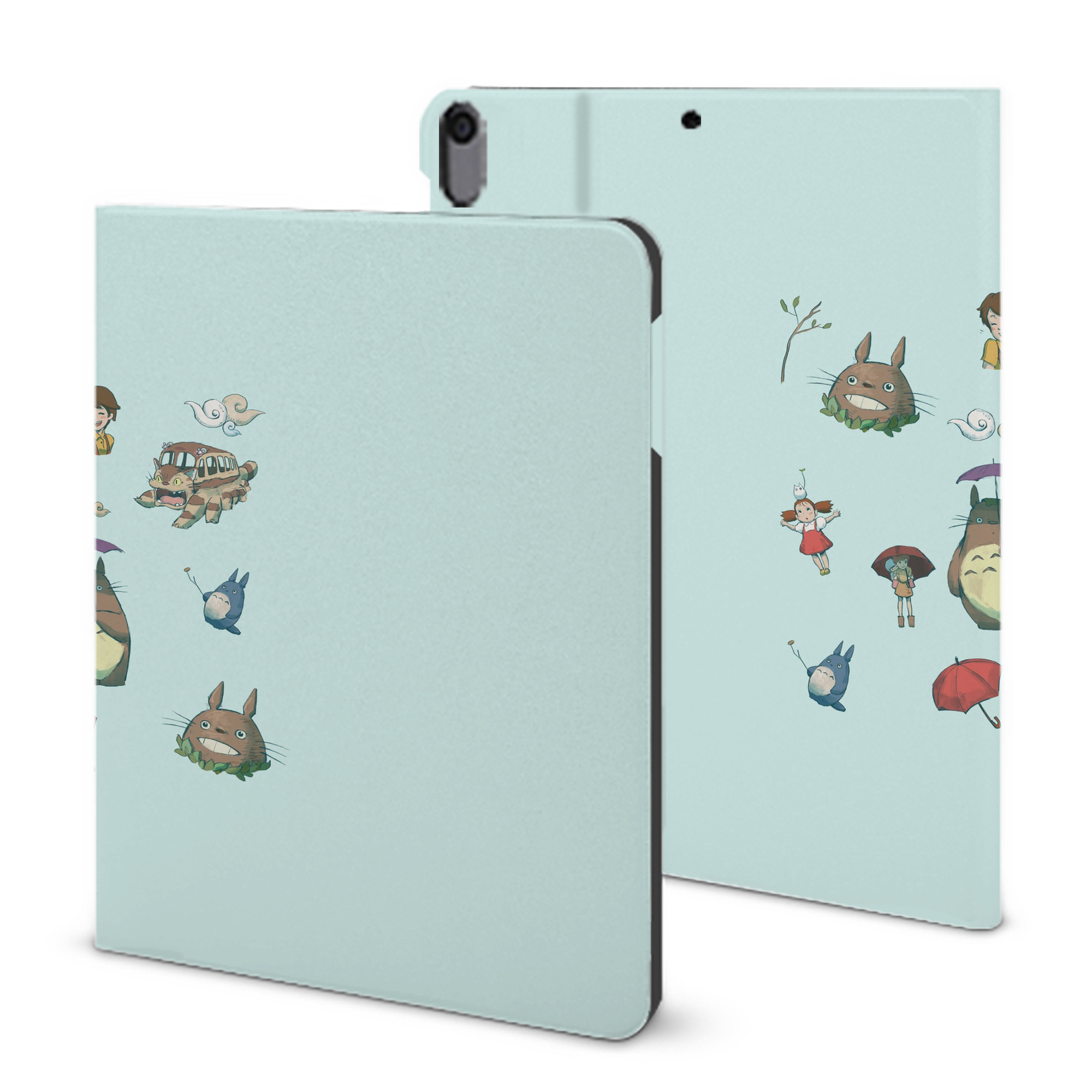 （画像用） となりのトトロ 草壁メイ 草壁サツキ My Neighbor Totoro Satsuki Kusakabe Mei Kusakabe IPad ケース ブック型 PUレザー TPU 耐衝撃 軽量 薄型 ペン収納なし 全面保護 IPad 各モデル対応